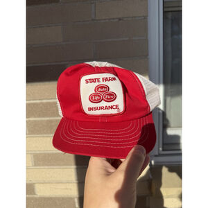 Vintage State Farm Insurance Snapback Truckers Hat Cap Mesh 1980s Foam Rotted